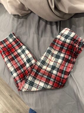 Kids Red Plaid Leggings